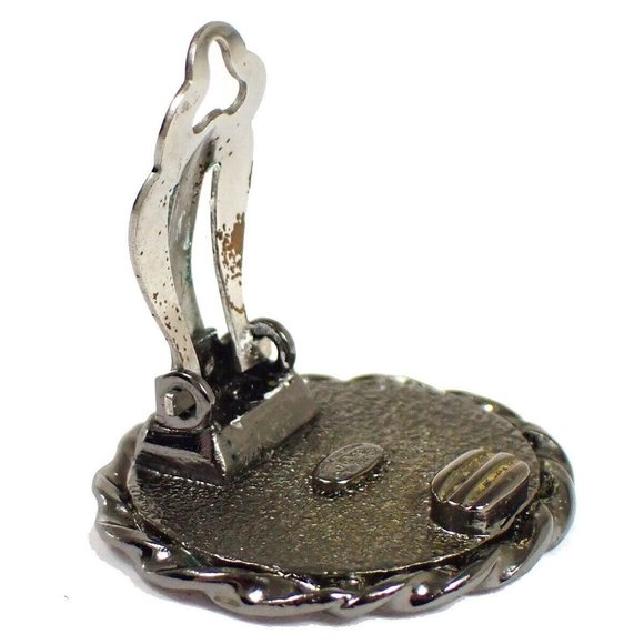 CHANEL Mademoiselle Round Earrings 05P Clip-On Silver-plated France ACC - Picture 6 of 8